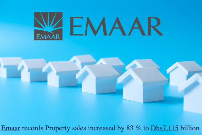 Emaar records Property sales increased by 83 % to Dhs7.115 billion
